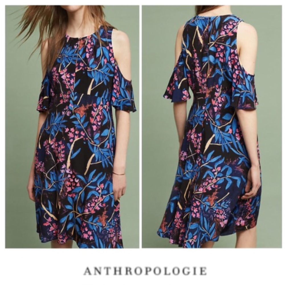 Maeve Open-Shoulder Floral Dress -Anthropologie